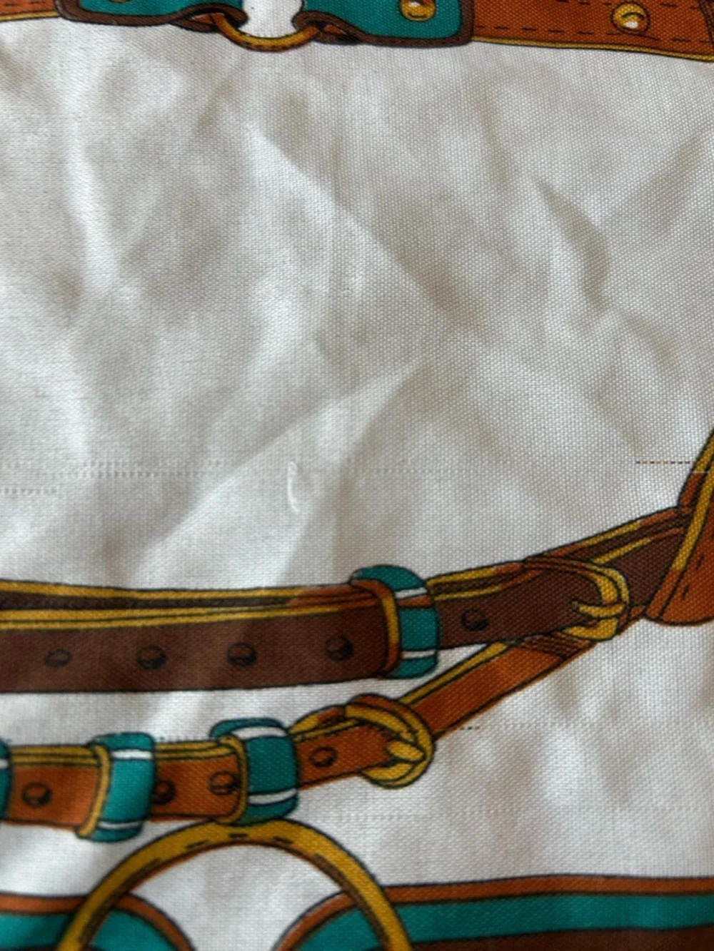 Vintage Fernand Aubry Equestrian Silk Scarf has stains wear old school money